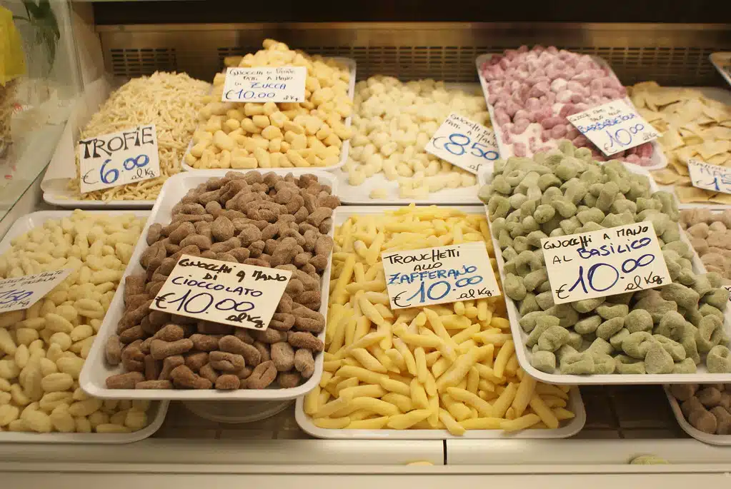 > Pâtes fraîches du Mercato orientale à Gènes.