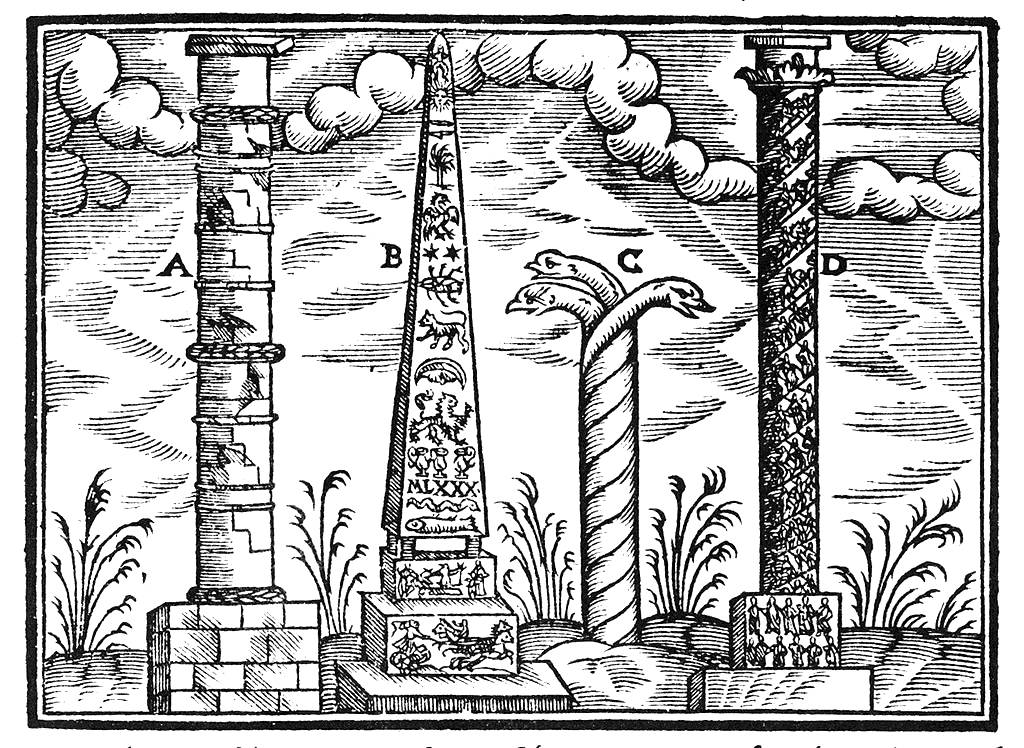 Monuments de l'Hippodrome de Constantinople dessinés par Salomon Schweigger en 1608.