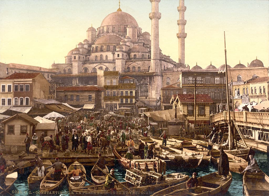 Yeni Cami ou Mosquée Neuve à istanbul en 1895.