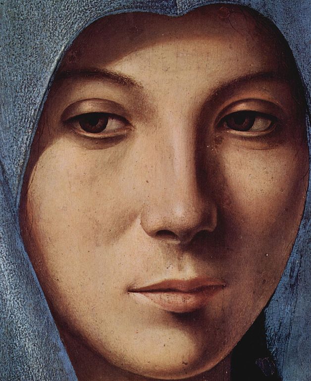 Détail d’un tableau de Antonello da Messina : L’annonciation de la Vierge (1474), musée Abatellis à Palerme.