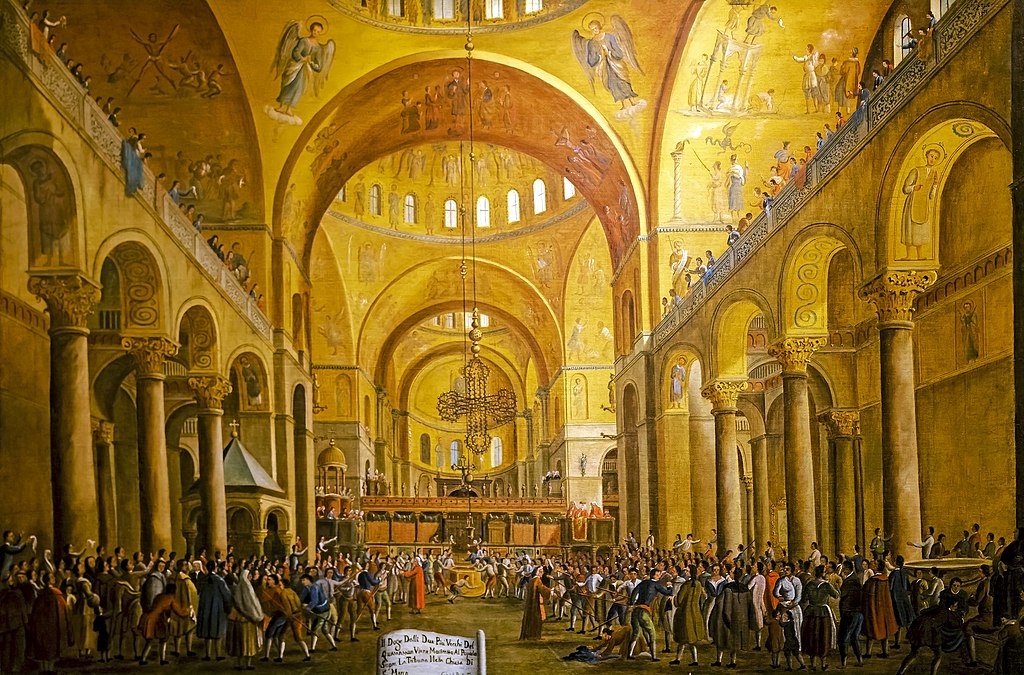 "La presentazione del nuovo doge al popolo" de Gabriele Bella dans la Fondation Querini Stampalia à Venise.