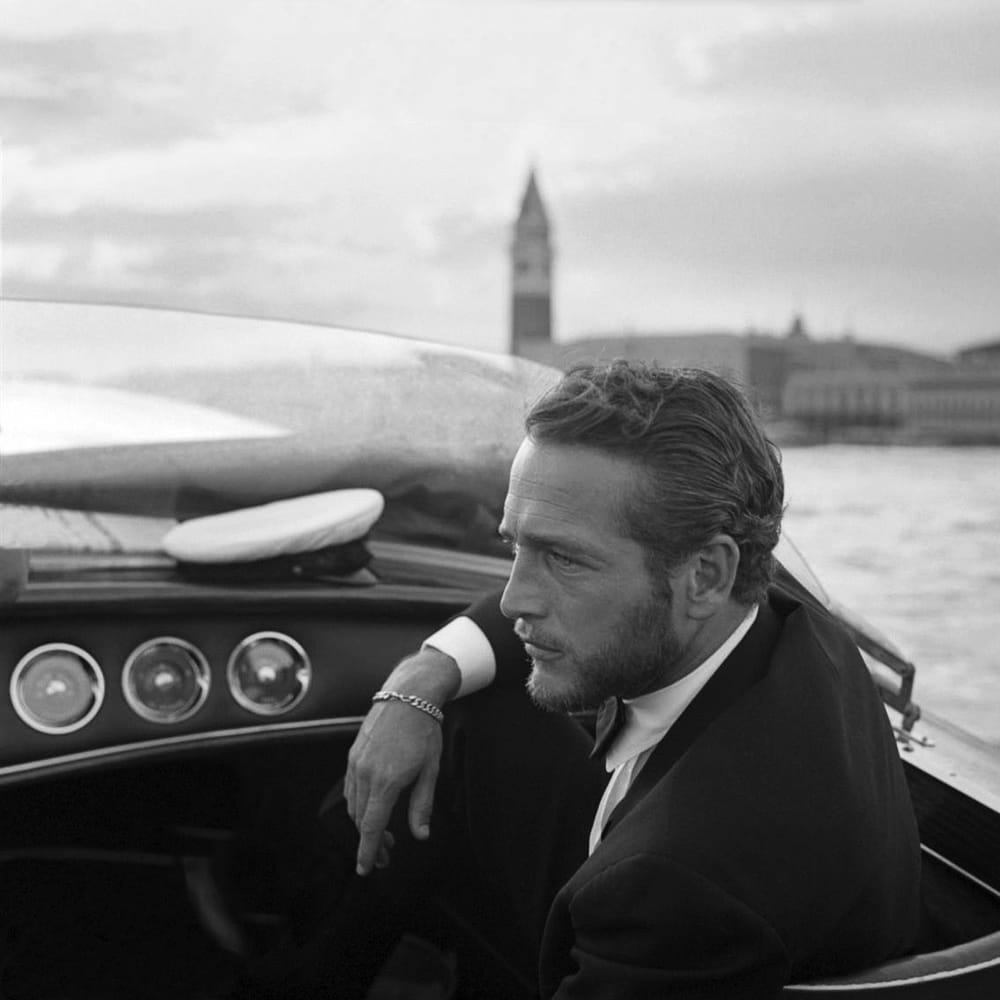 Paul Newman à Venise en 1963 pour la Mostra, le Festival de cinéma du Lido.