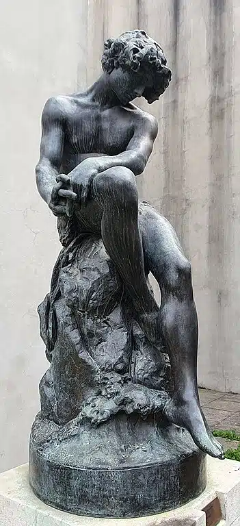 Sculpture "O Desterrado" de Soares dos Reis au Musée du Chiado à Lisbonne. La version en marbre est au musée des beaux arts de Porto. Photo de GualdimG - Licence CCBYSA 4.0