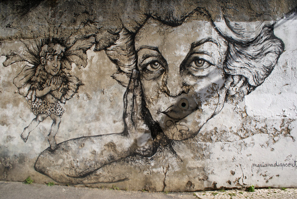 Street art à Lisbonne dans le quartier de Graça.