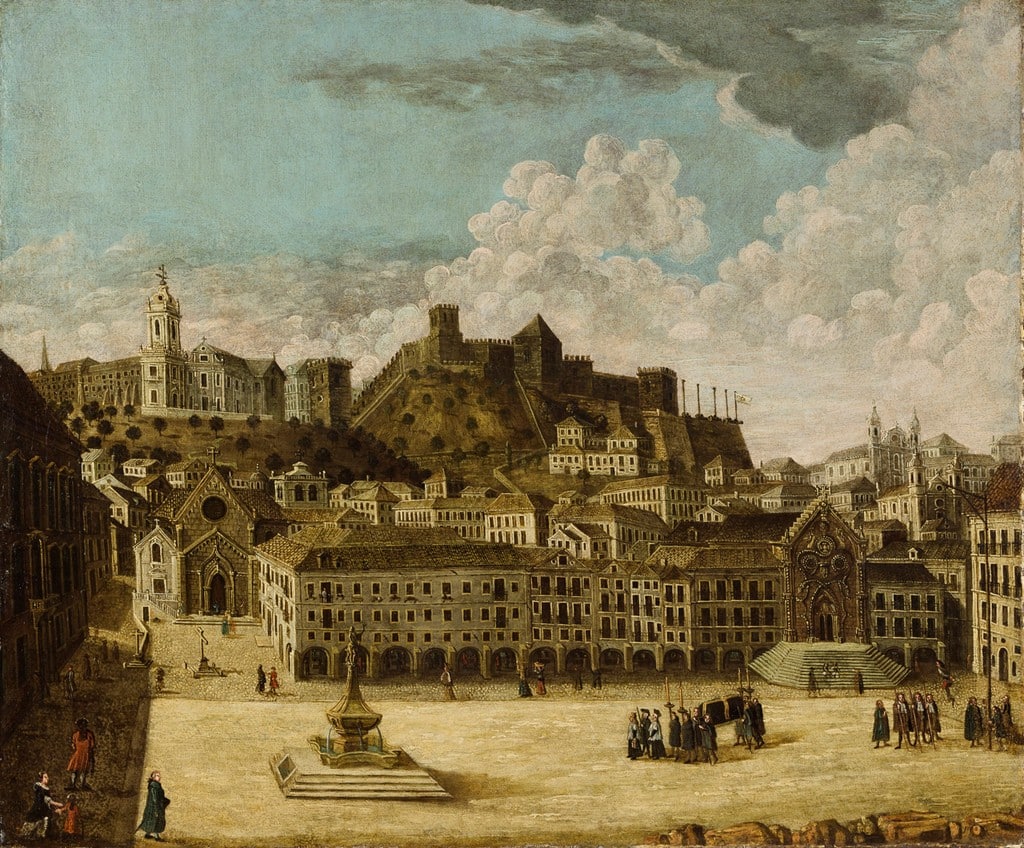 Chateau Saint Georges à Lisbonne avant le tremblement de terre avant le tremblement de terre de 1755.