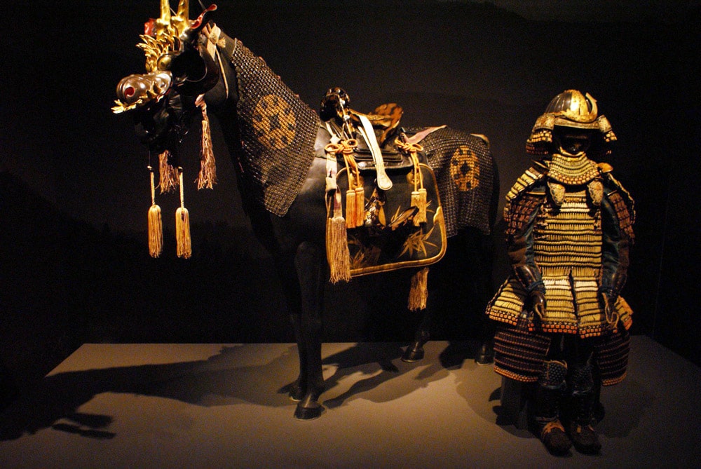 Cadeau de l'empereur au Roi du Portugal : Armures de samourais d'apparat au Palais national d'Ajuda à Lisbonne
