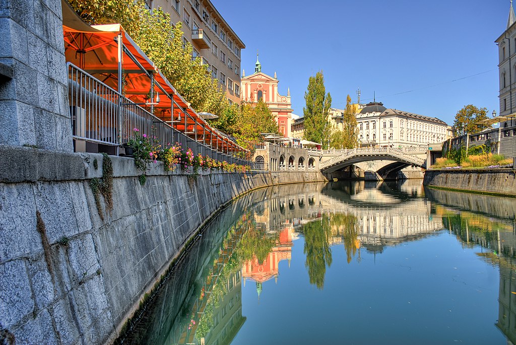 Rivière Ljubljanica à ljubjlana - Photo de Mihael Grmek - Licence CC by SA 3.0