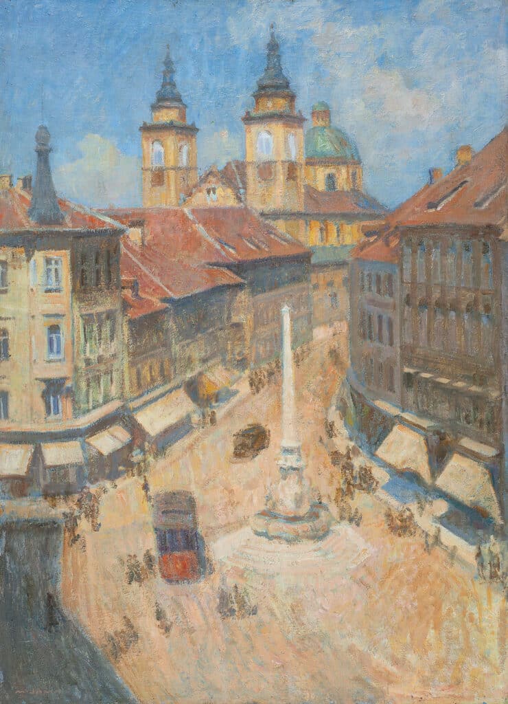 Le centre historique sur une toile de Matija Jama en 1936.