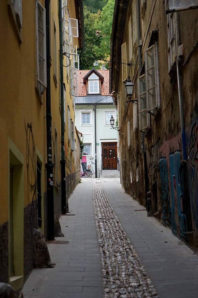 Ruelle de la vieille ville de Ljubjlana.