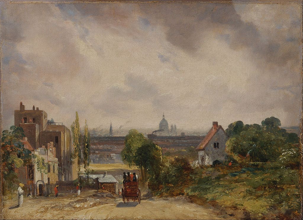 Hampstead avec la cathédrale de Saint Paul à Londres dans un tableau de John Constable