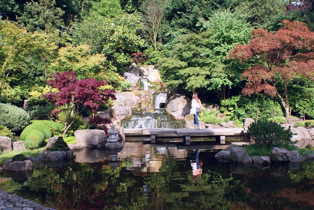 Jardin japonais dans Holland Park, quartier de Kensington à Londres.