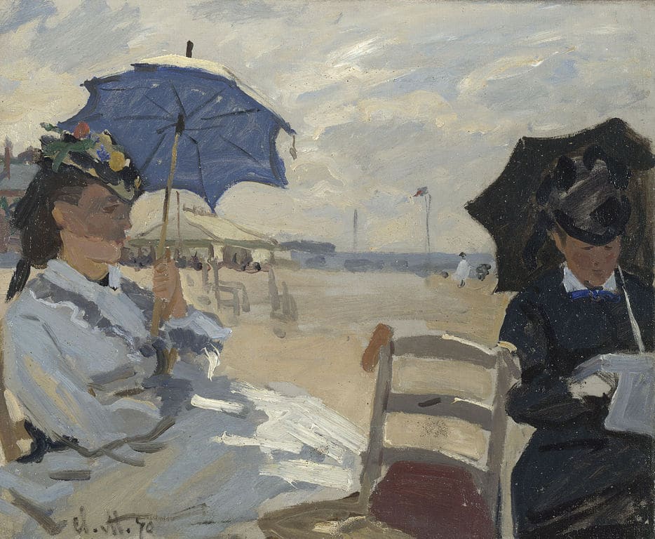 "Plage de Trouville" de Claude Monet dans la National Gallery de Londres sur Trafalgar square.