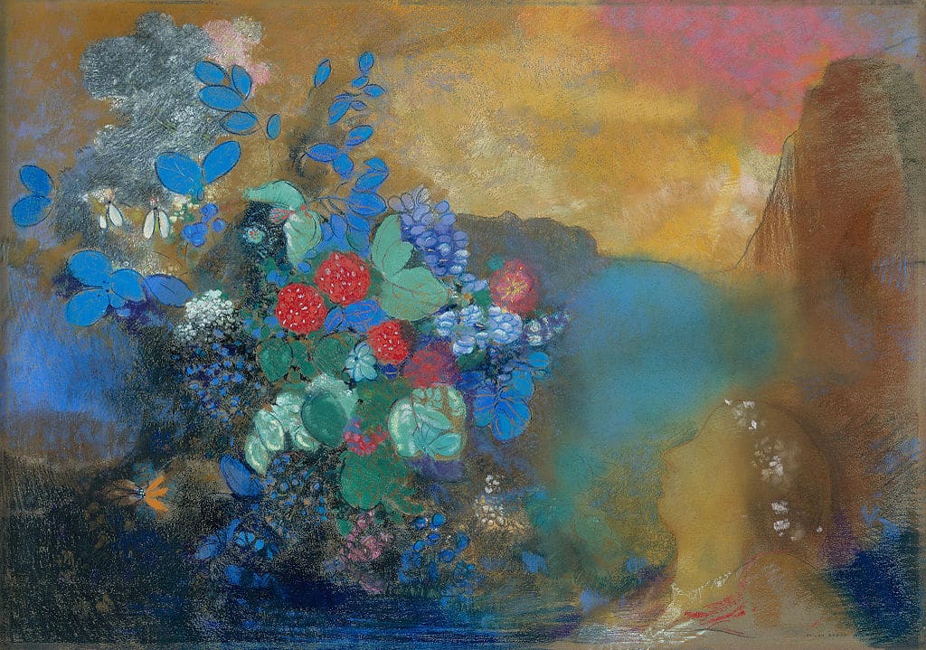 "Ophélie avec les fleurs" d'Odilon Redon à la National Gallery de Londres.