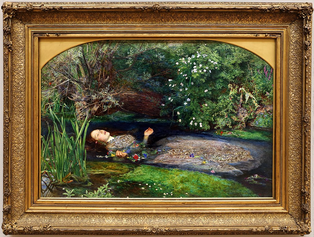 "Ophelia" (1852), toile de John Everett Milais à la Tate Britain dans le quartier de Westminster à Londres - Photo de Sailko