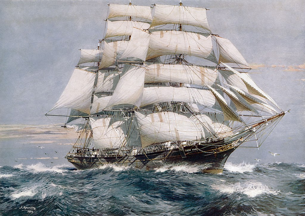 Tableau du bateau Cutty Sark par Jack Spurling.