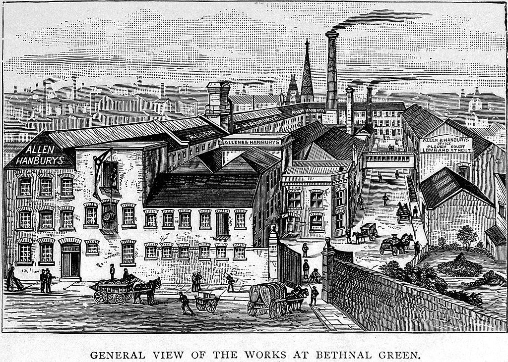 Vue sur le quartier de Bethnal green et ses usines en 1892 à Londres.