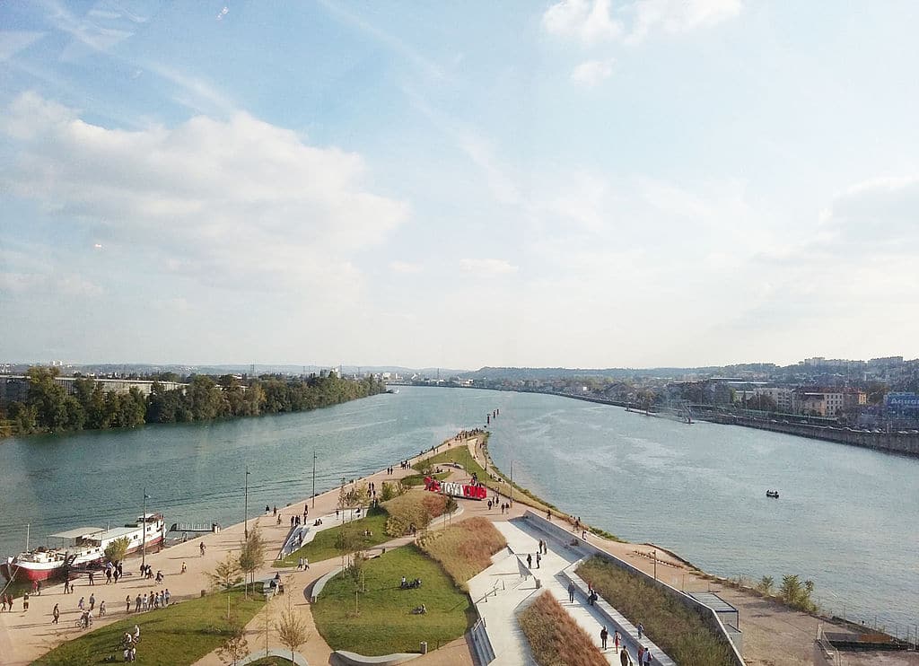 Confluent du Rhône et de la Saône, le bout de la Presqu'ile de Lyon et du quartier de la Confluence - Photo de Prométhée