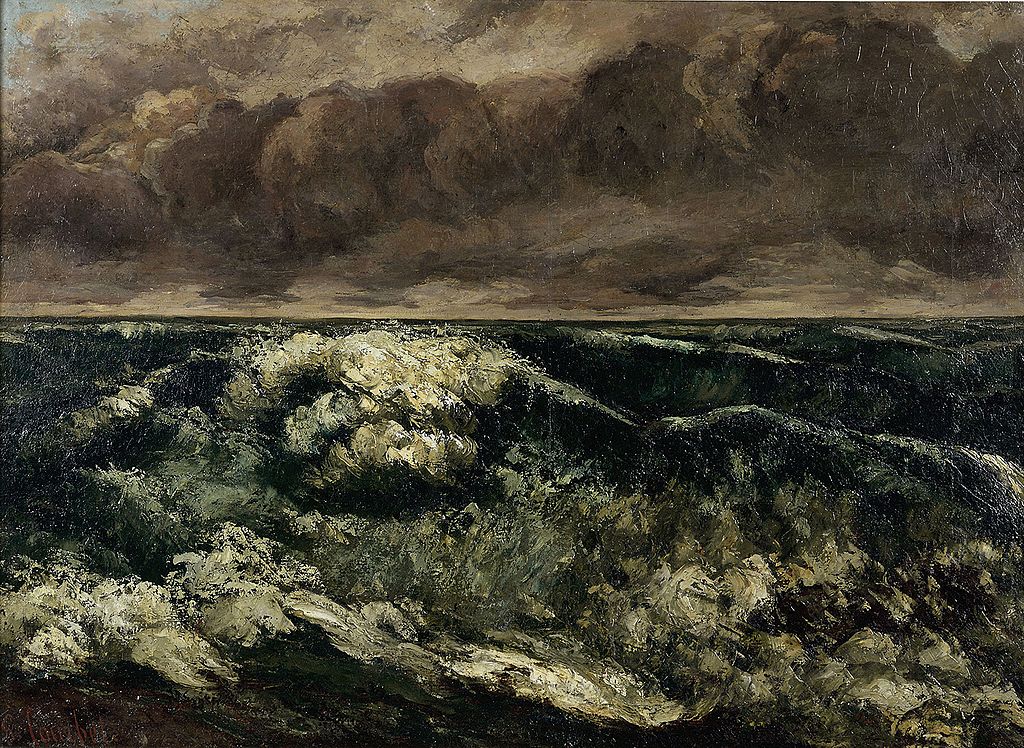 "La vague", oeuvre de Gustave Courbet (1869) au Musée des Beaux Arts de Lyon.