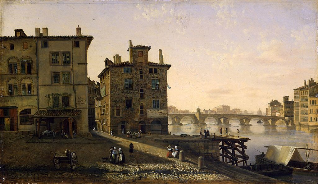 "L'ancier quartier de la pêcherie à Lyon" par Jean-Michel Grobon au Musée des Beaux Arts de Lyon.