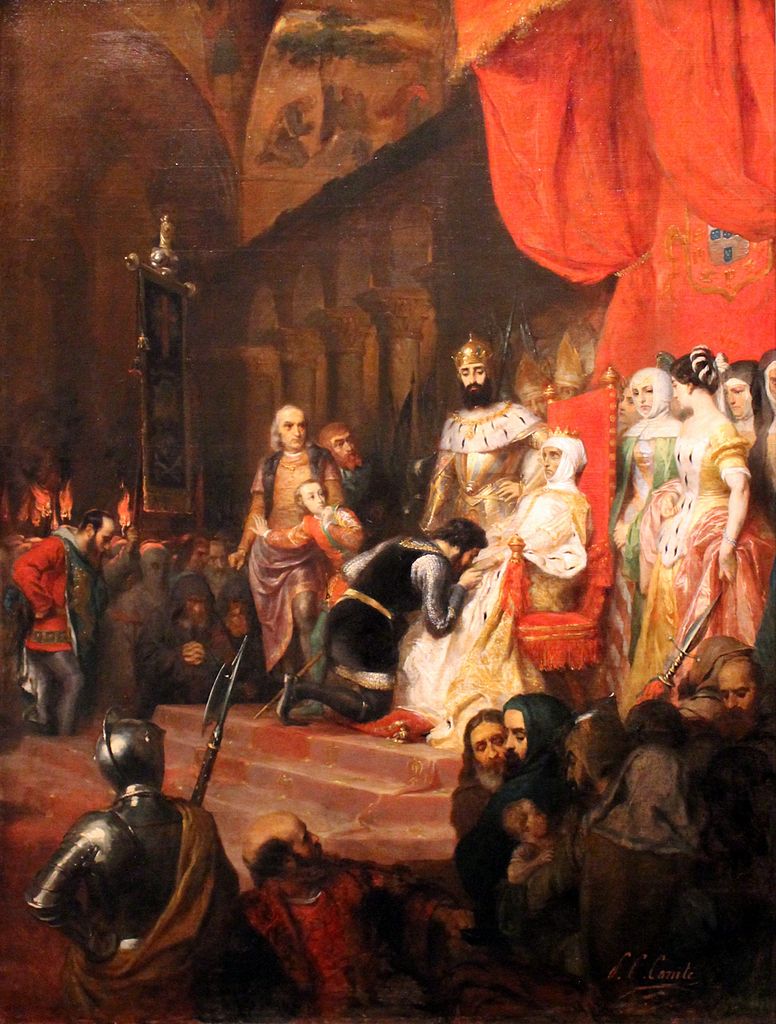 "Le couronnement d'Inès de Castro en 1361" par Pierre Charles Comte (1849) au Musée des Beaux Arts de Lyon.