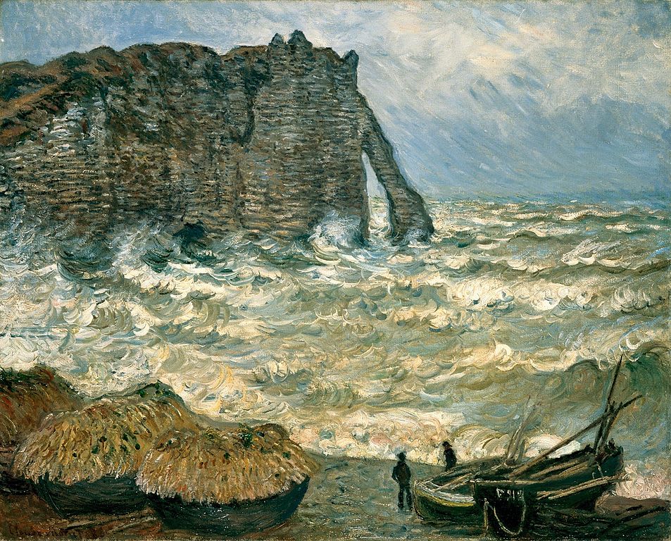 "Mer agitée à Etretat" de Monet (1883) au Musée des Beaux Arts de Lyon.