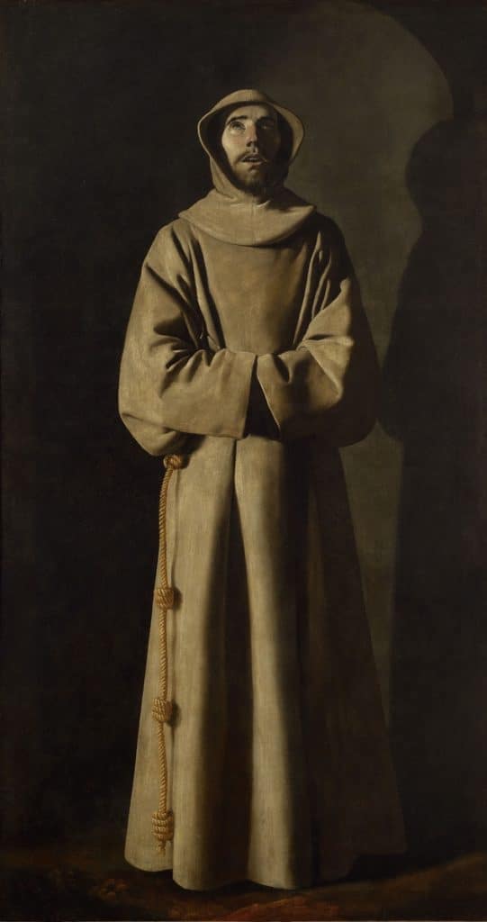 "Saint François d'Assisse" par Zurbaran (1645) au Musée des Beaux Arts de Lyon.