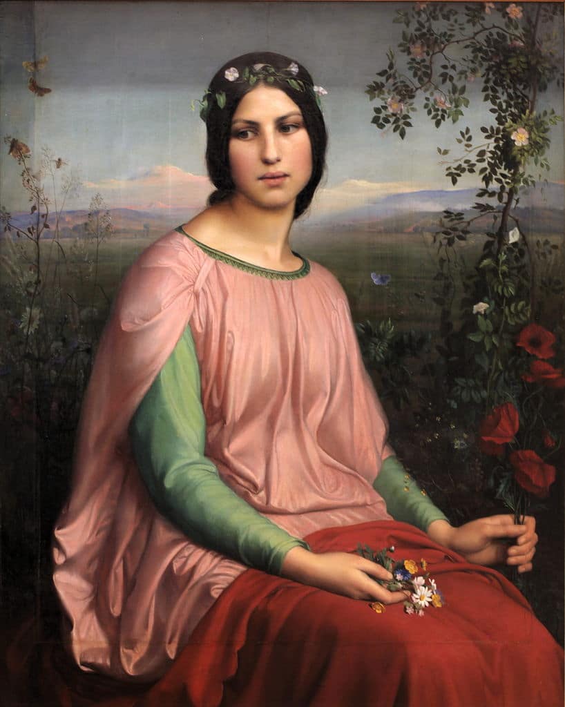 Toile "Fleurs des champs" par Luis Janmot (1845) au Musée des Beaux Arts de Lyon.