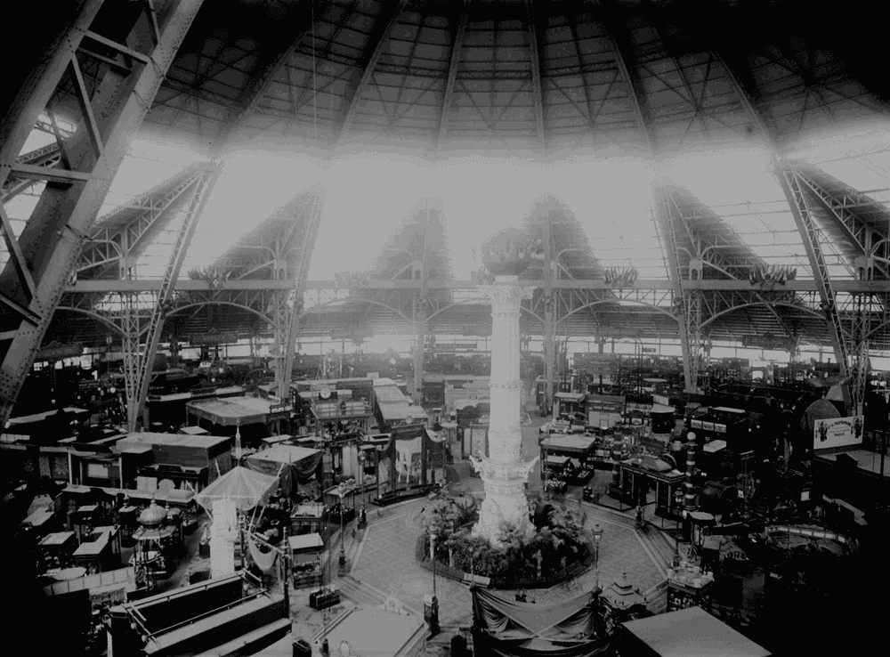 Intérieur de la coupole de l'exposition universelle de 1894 à Lyon.