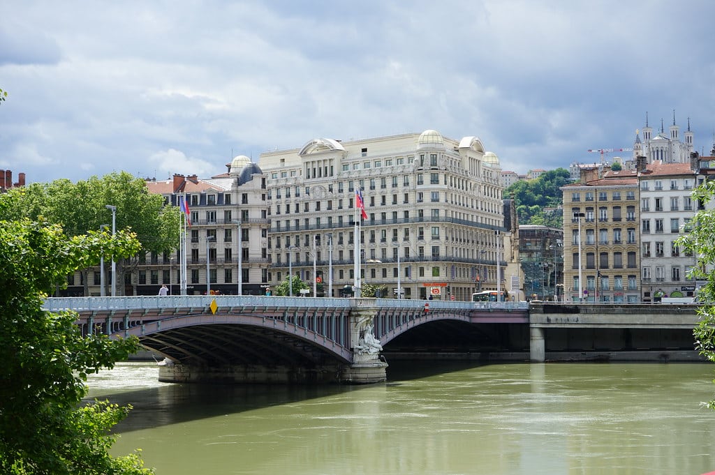 Vue sur le Rhône et la Presqu'île à Lyon.