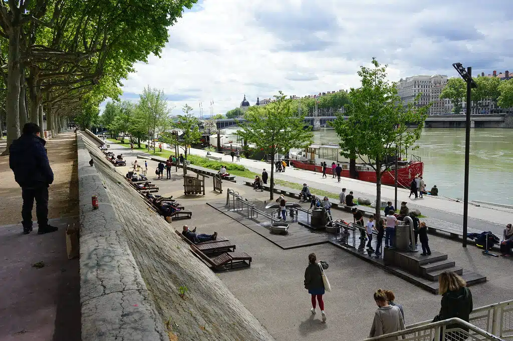 Sur les quais du Rhône à Lyon.