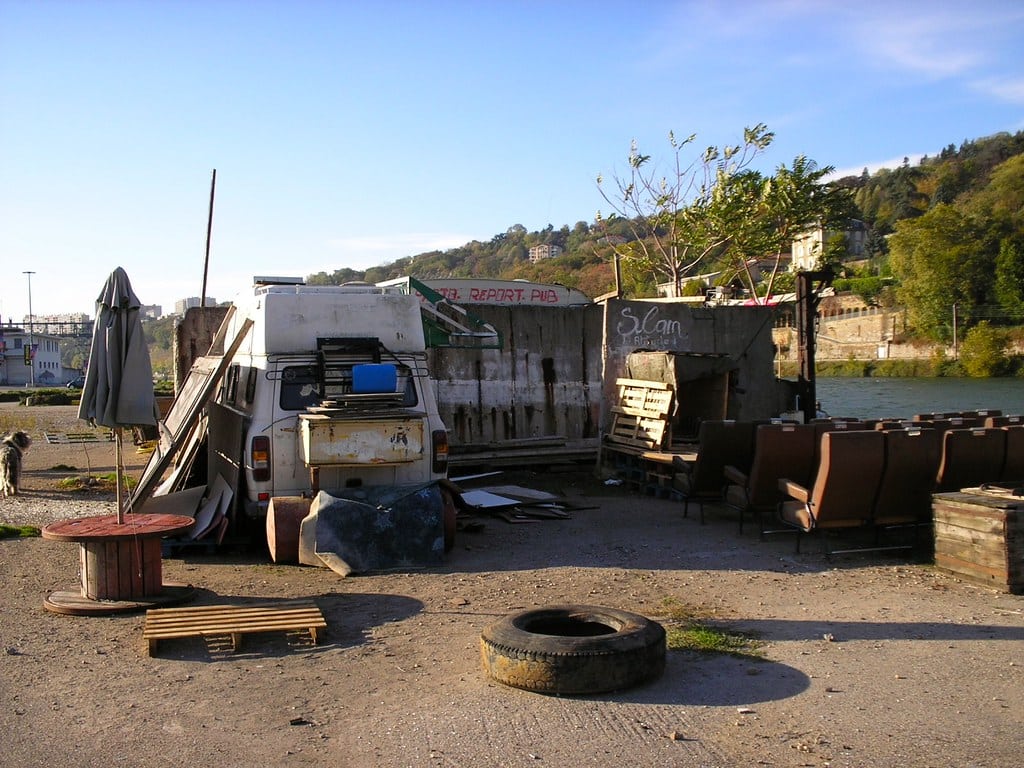 Quai de Saône avant la construction du quartier confluence a Lyon.