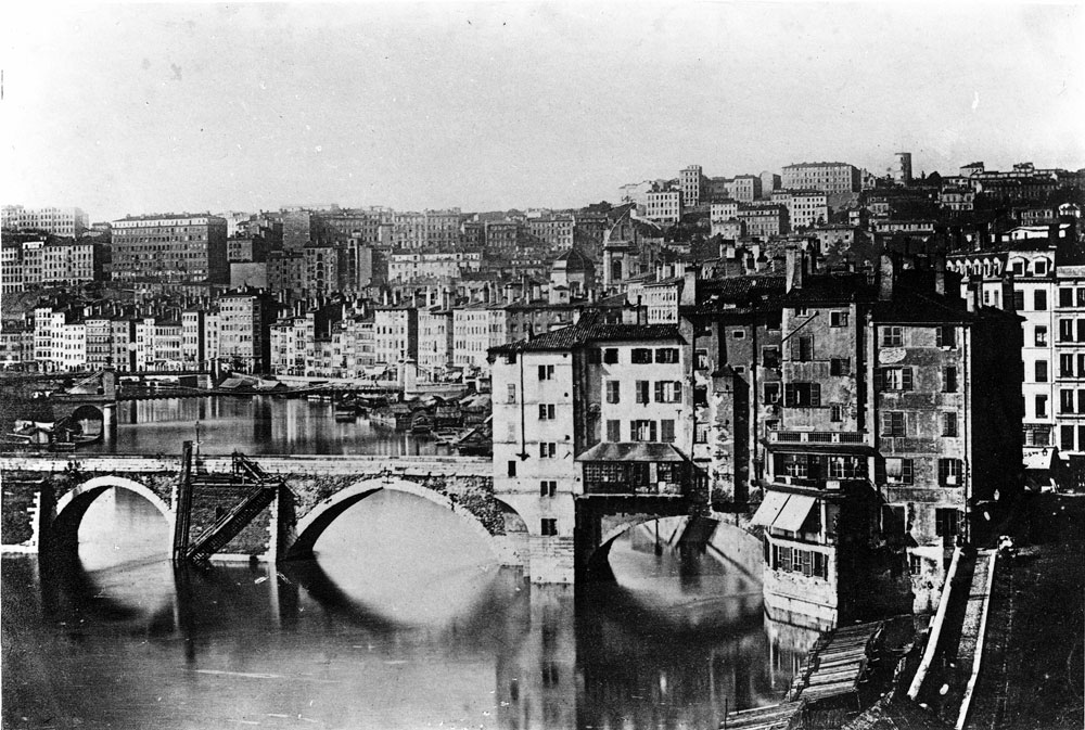 L'ancien Pont du Change sur la Saône aujourd'hui disparu.