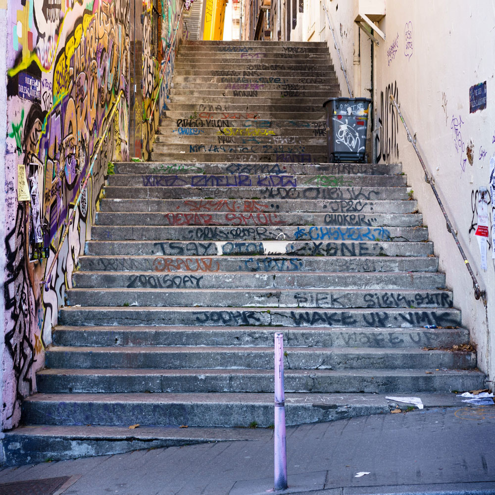 Pentes de la Croix Rousse à Lyon - Photo de Hugues de Buyer Mimeure