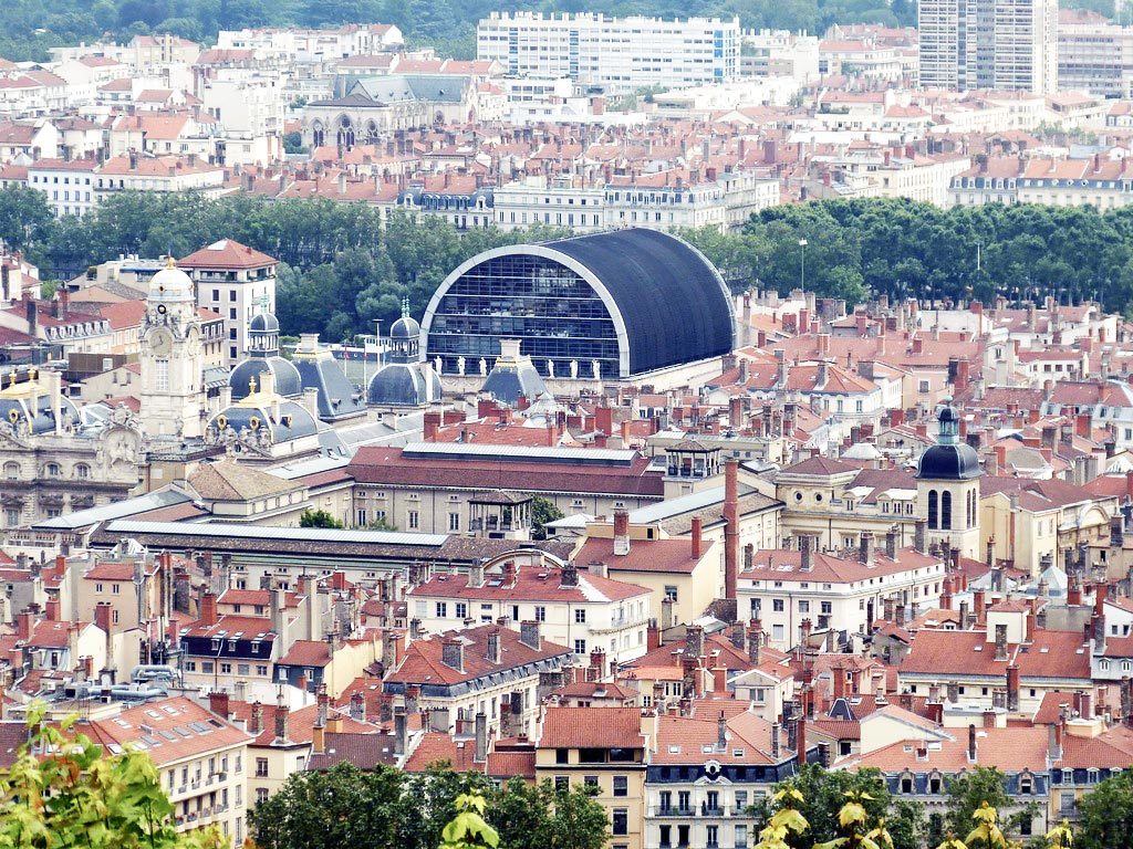 Vue sur le quartier des Terreaux à Lyon depuis Fourvière.