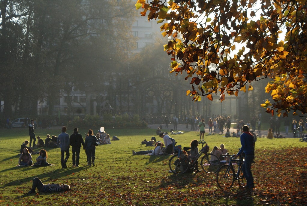 L'entrée du parc de la Tête d'or à Lyon (6e arrondissement) en automne.