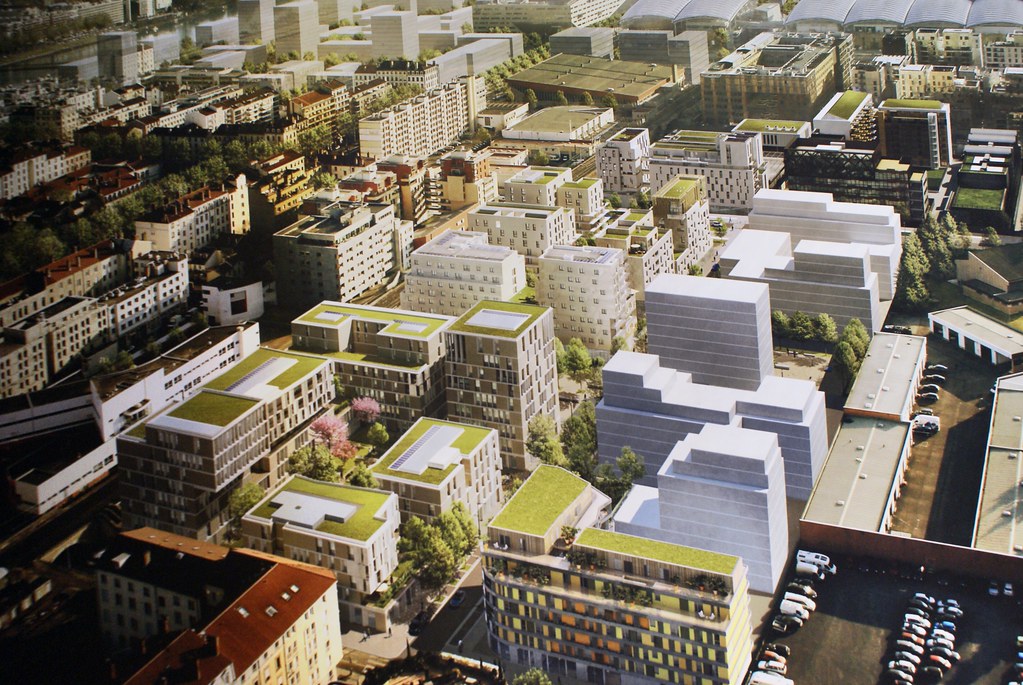 Projet de constructions dans le quartier de la Confluence à Lyon.
