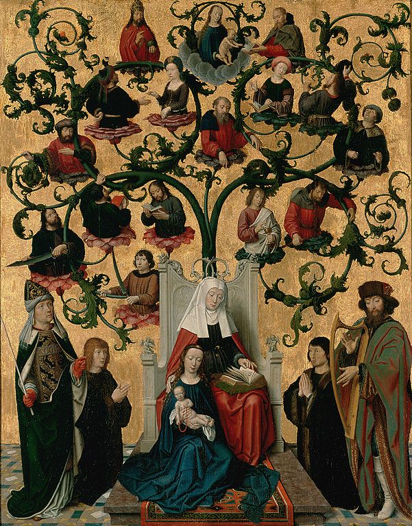 "Lignée de Sainte Anne" (vers 1500) au Musée des Beaux Arts de Lyon.