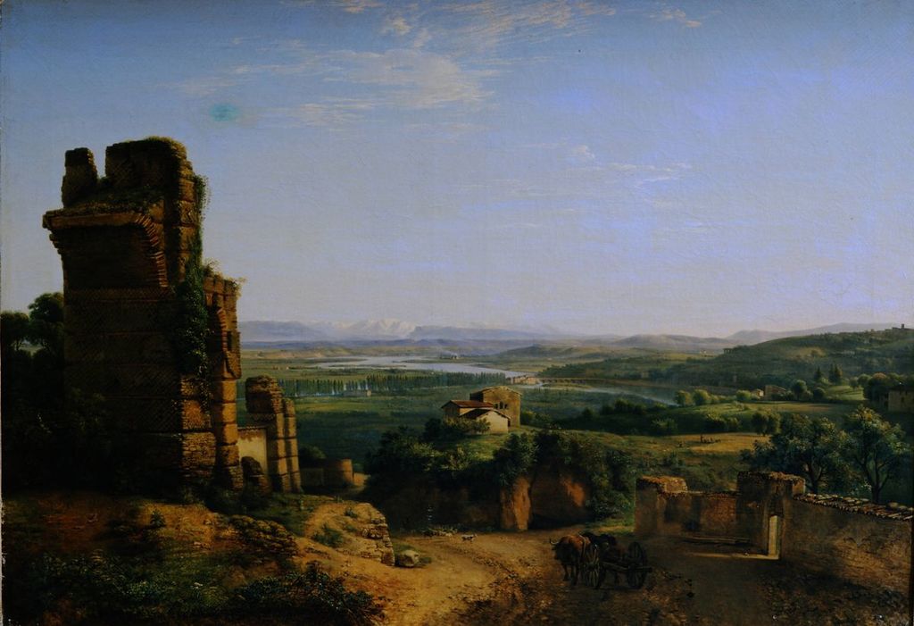 "Vue des aqueducs romains sur les hauteurs de Sainte-Just" par Jean-Michel Grobon (1806) au Musée des Beaux Arts de Lyon.