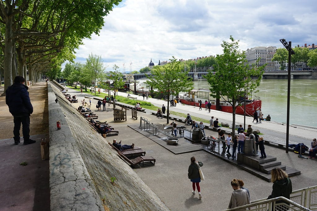 Sur les quais du Rhône à Lyon.