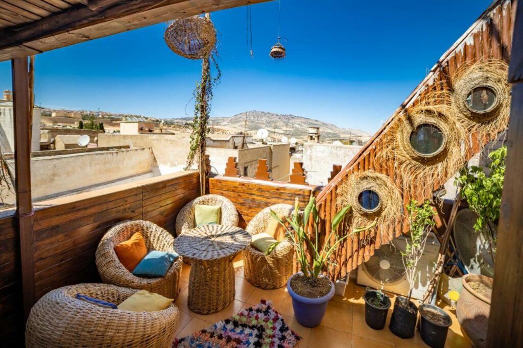 Rooftop de l'auberge Riad Verus à Fès.