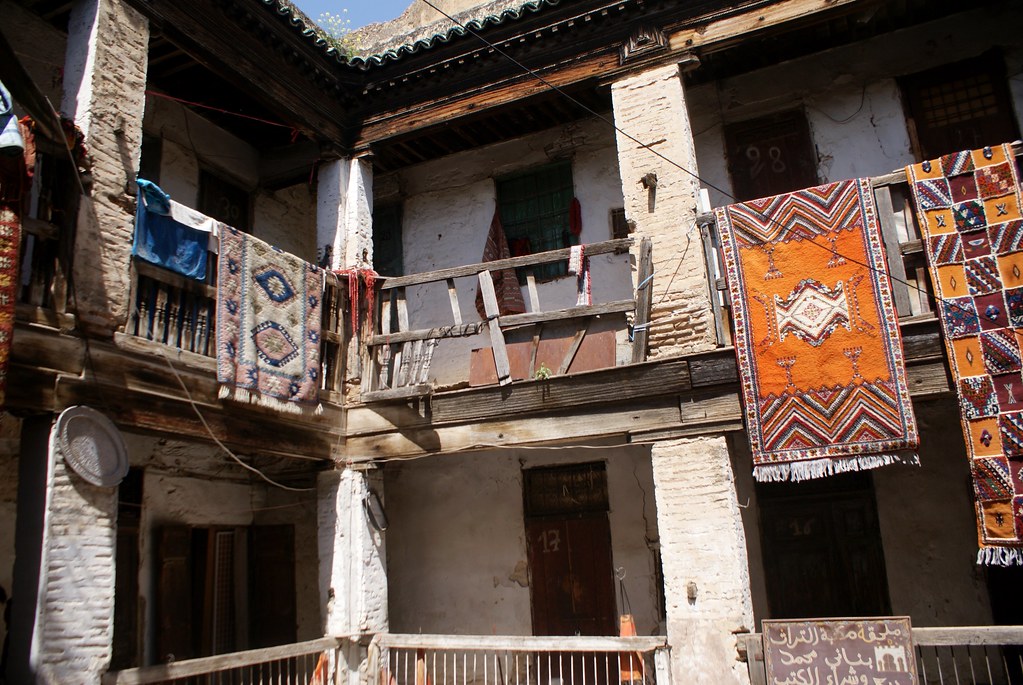 Fondouk ou caravensérail proche de la Mosquée Karaouiyne à Fès.