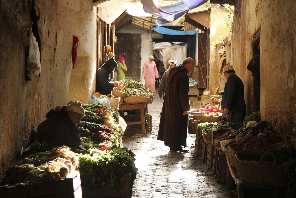 Marché de légumes dans la Médina de Fès - Photo de Pablo Pecora.