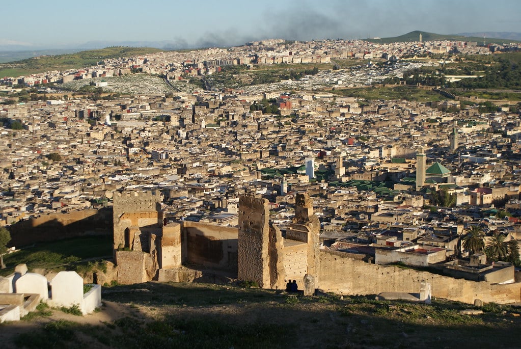 Vue panoramique sur la Médina de Fès depuis les Tombeaux des Mérinides.