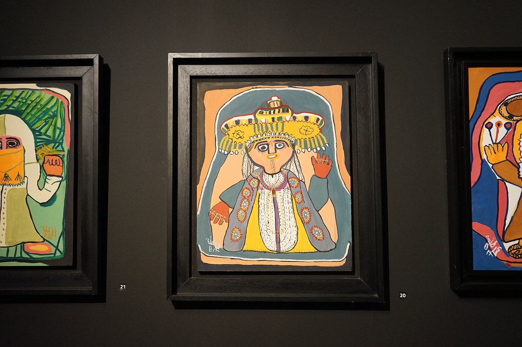 Expo de la peintre naïve Fatna Gbouri au Palais Dar Pacha à Marrakech. 