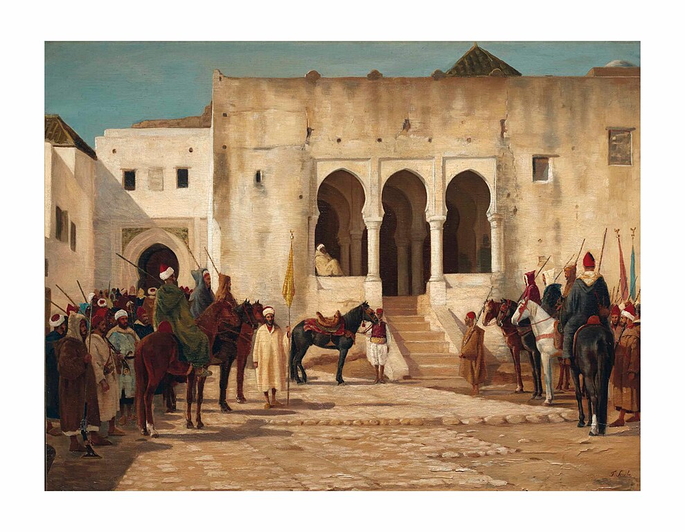 Dans la Casbah de Tanger : Entrée de Bit el Mal par le peintre Fernand Scribe.