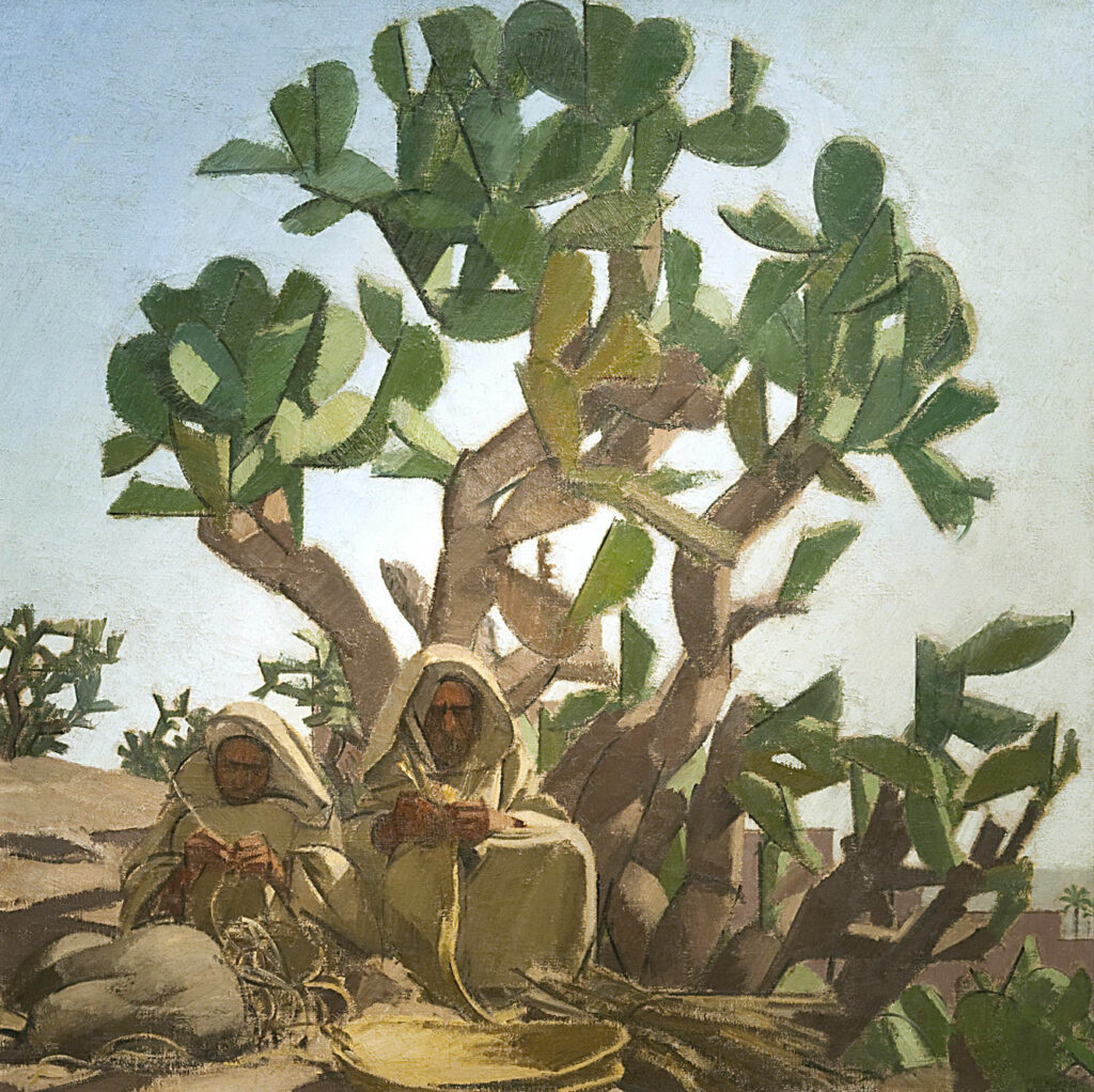 "Vanniers devant les cactus" (1920) de Bernard Boutet Monvel - Collection Bank Al Maghrib.