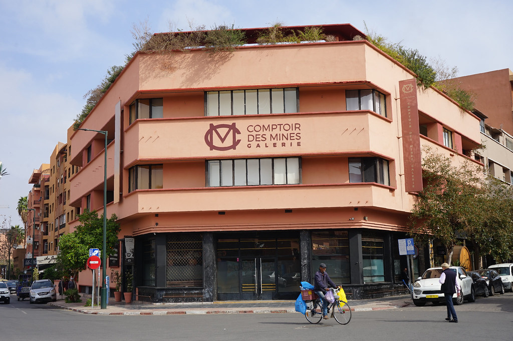 Façade du Comptoir des mines à Marrakech.