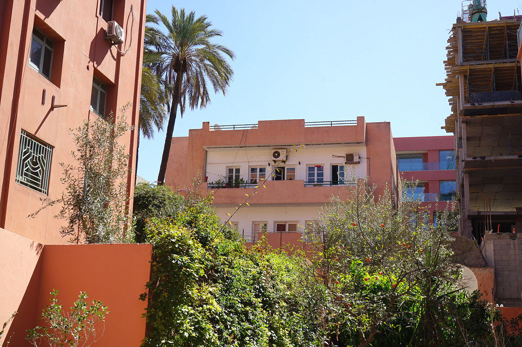 Trace de l'architecture Art Deco dans le quartier de Guéliz à Marrakech.