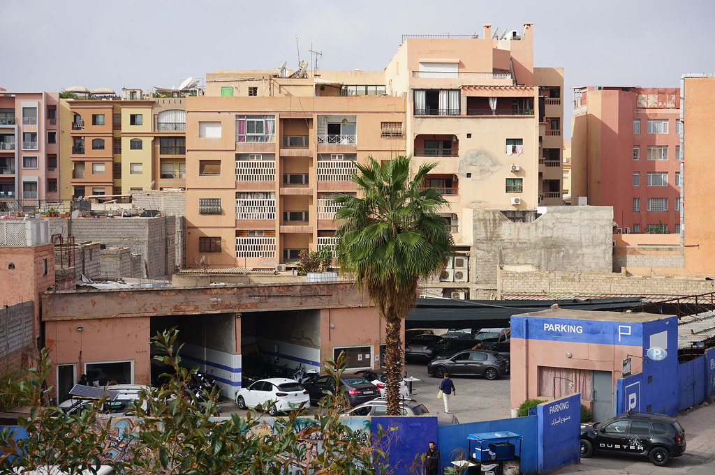 Paysage urbain du quartier de Guéliz.