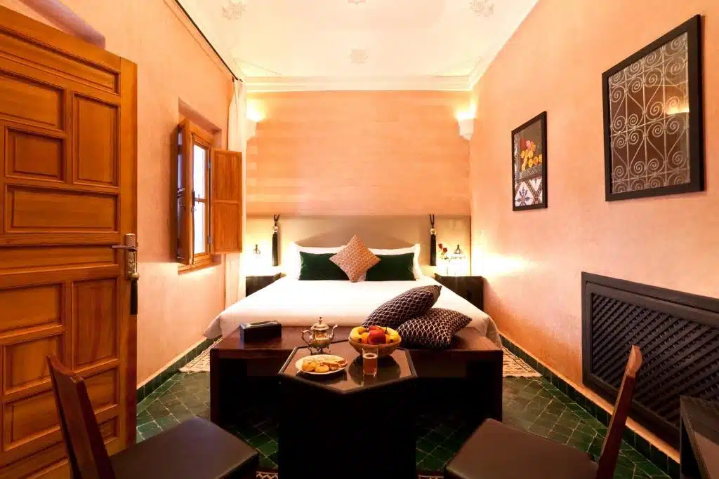 Chambre du Riad El Walaa à Marrakech.